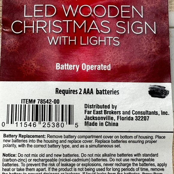 Fabulous Home LED Wooden Christmas Tree Deer Sign With Lights New With Tags - Picture 6 of 8